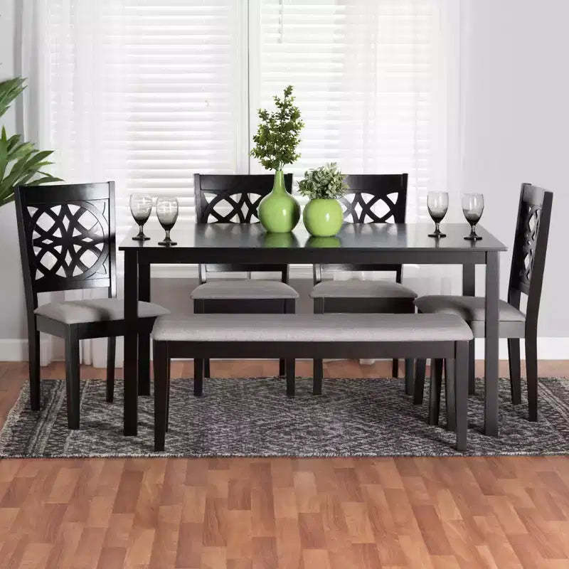 Baxton Studio Abigail Modern Fabric Wood Dining Set