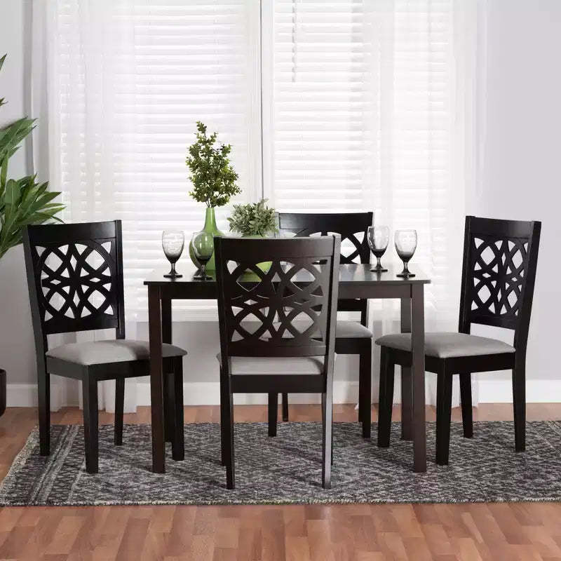 Baxton Studio Abigail Modern Fabric Wood Dining Set