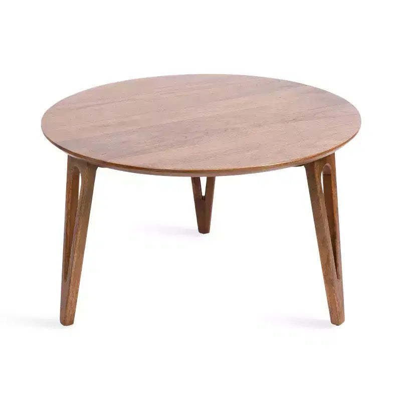 Kate and Laurel Kershaw Round Coffee Table, 30x30x19, Walnut Brown