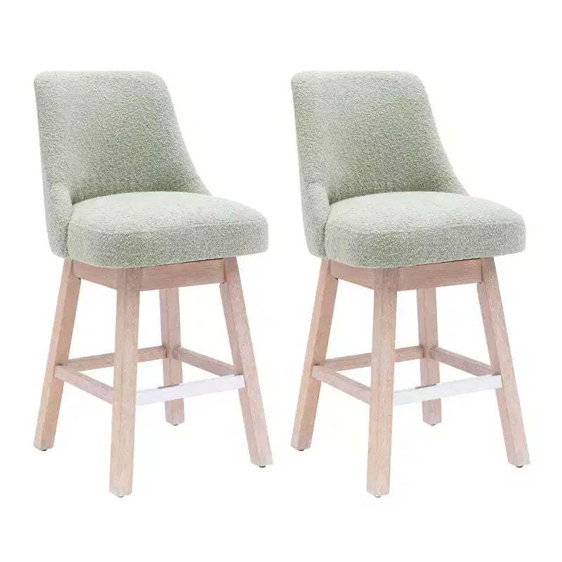 WestinTrends 26 Upholstered Swivel Counter Height Bar Stools (Set of 2), Desert Sage