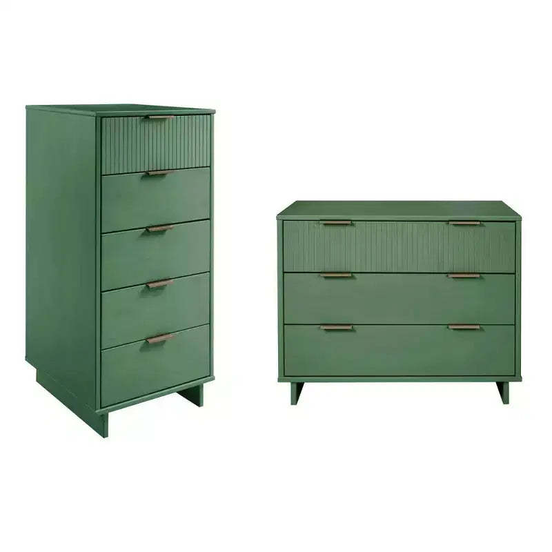 Manhattan Comfort 2pc Granville Narrow Chest and Dresser Bedroom Set
