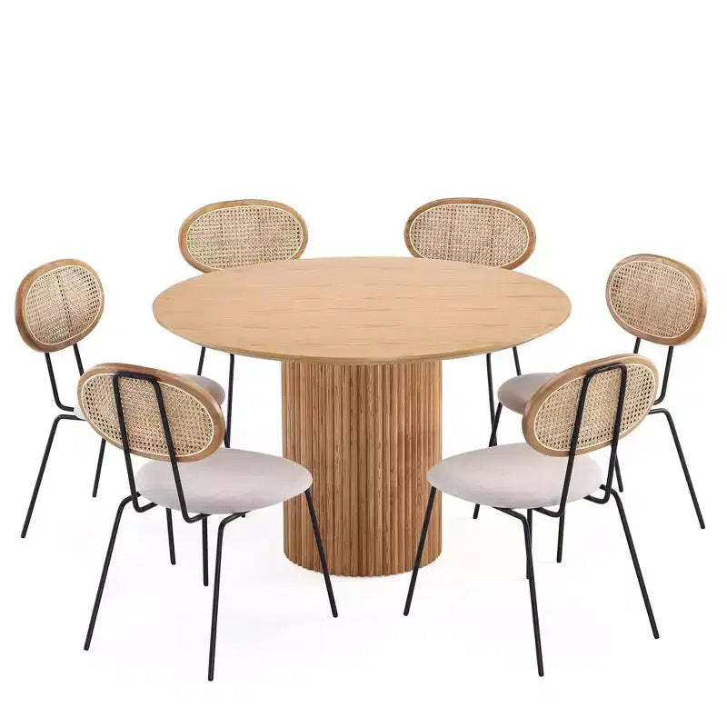 Manhattan Comfort 7pc 59.05" Hathaway and Jardin Round Dining Set