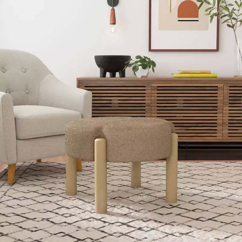 Luna Boucle Ottoman - HomePop