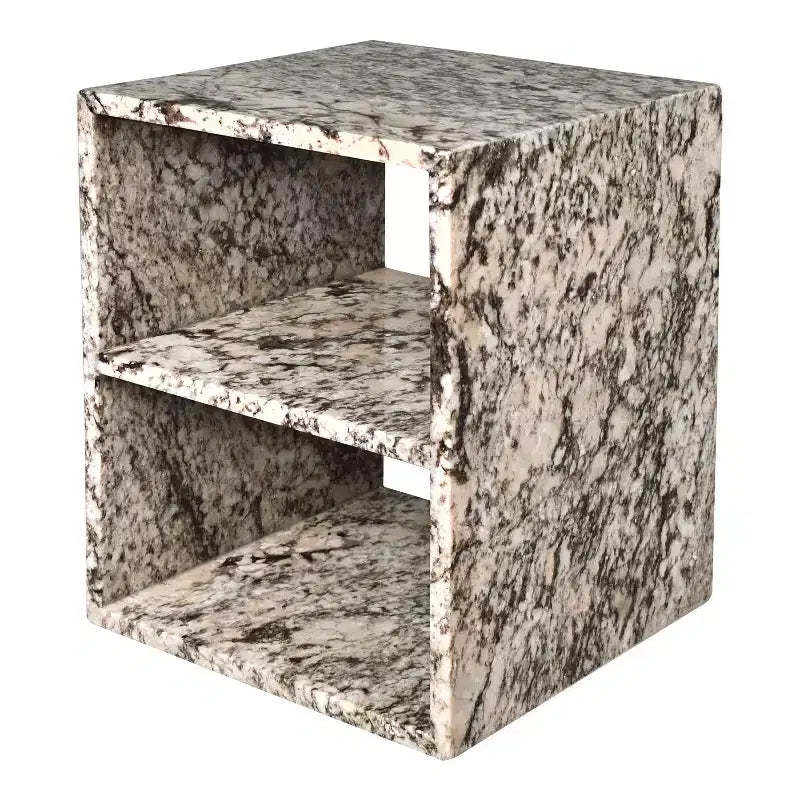 JONATHAN Y Sloane 20 Modern Natural Marble Handmade Rectangular 2-Shelf End Table