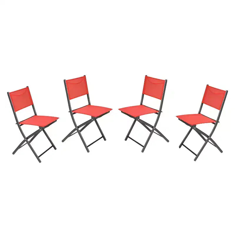 Merrick Lane Set of 4 Versatile Flex Comfort Indoor/Outdoor Fold Chairs with Metal Frames