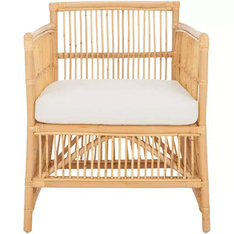Alvis Accent Chair W/ Cushion - ACH6522A - White/Natural - Safavieh