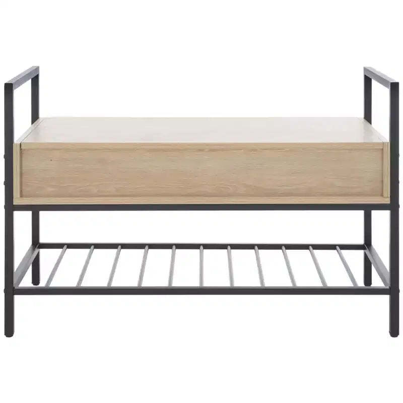 Rhonwen Storage Bench - BCH9300 - Sand/Black - Safavieh