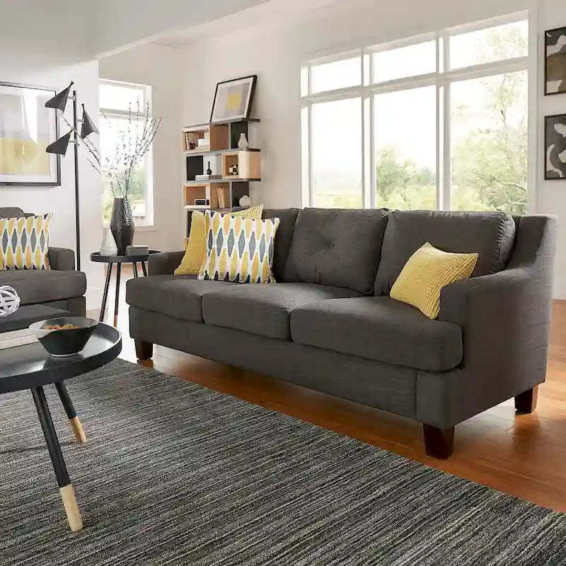 Elston Tufted Linen Track Sofa by iNSPIRE Q Modern