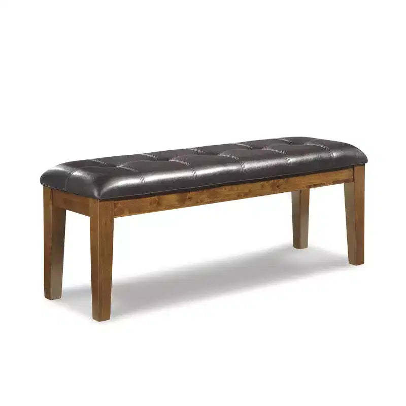 Signature Design by Ashley Ralene Large Upholstered Dining Bench, Medium Brown, Faux Leather Seat
