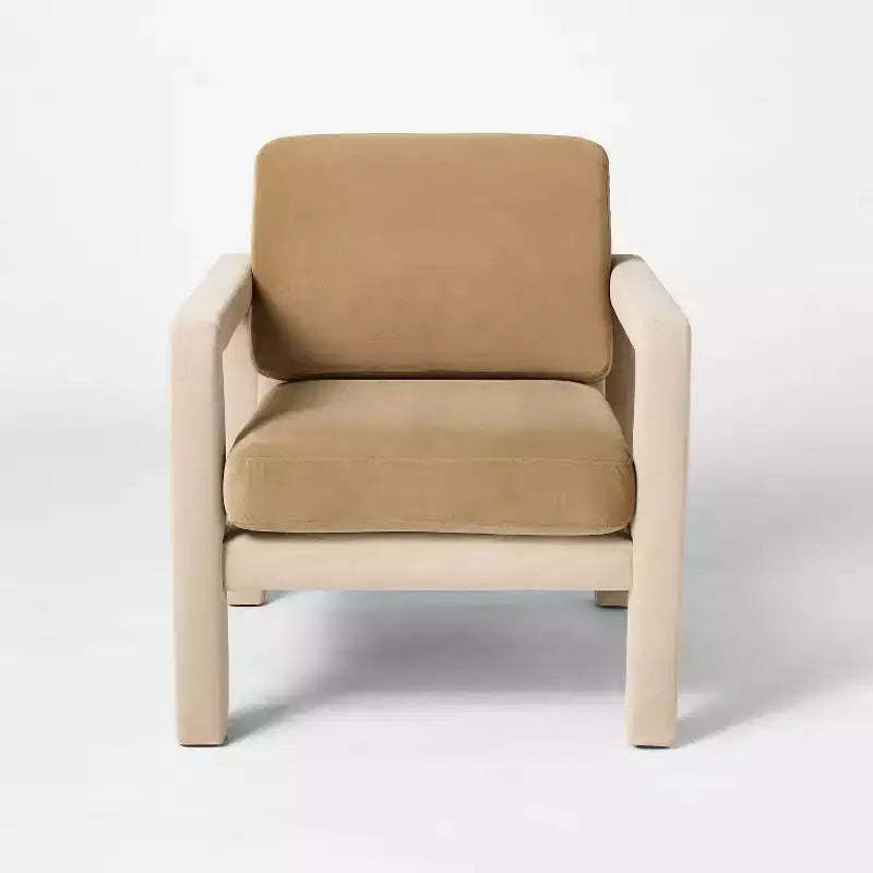 Upholstered Sculptural Accent Chair Brown - Threshold designed with Studio McGee