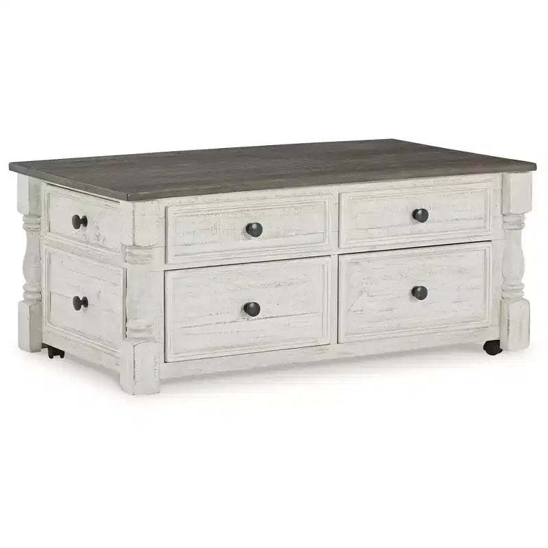 Signature Design by Ashley Casual Havalance Lift-Top Coffee Table, White/Gray