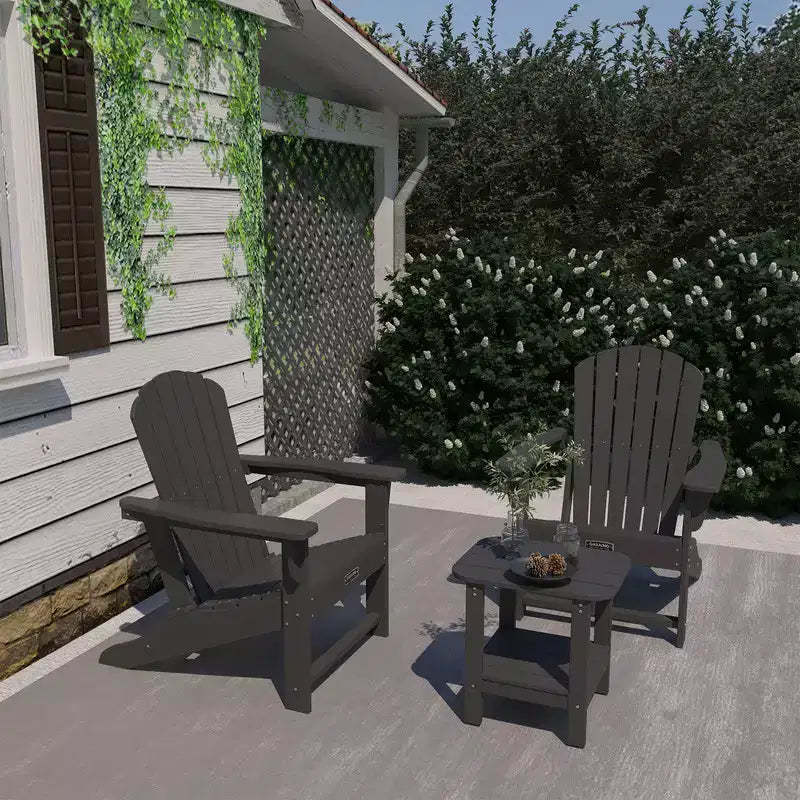 CASAINC Wood Adirondack Outdoor Chair, Set of 2