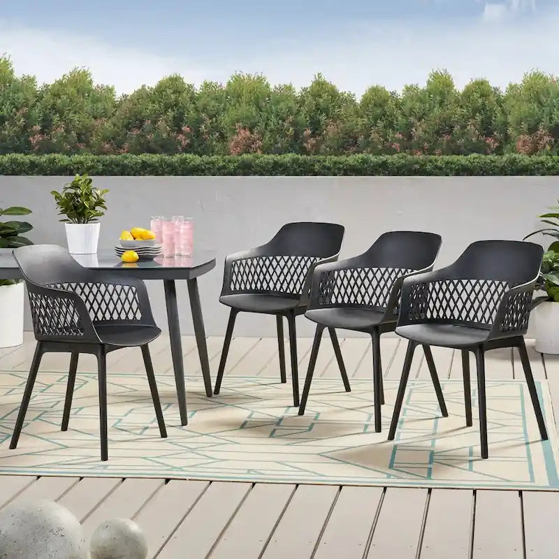 Azalea Outdoor Modern Dining Chair (Set of 4) by Christopher Knight Home - 23.00 W x 21.50 D x 33.00 H