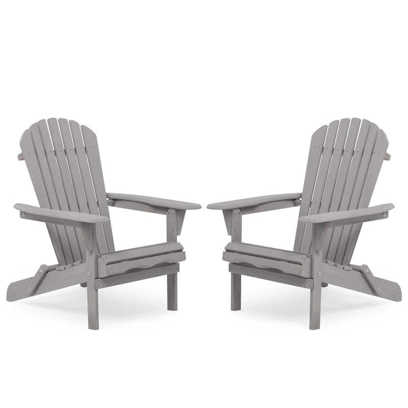 Outdoor Wooden Folding Adirondack Chair Set of 2