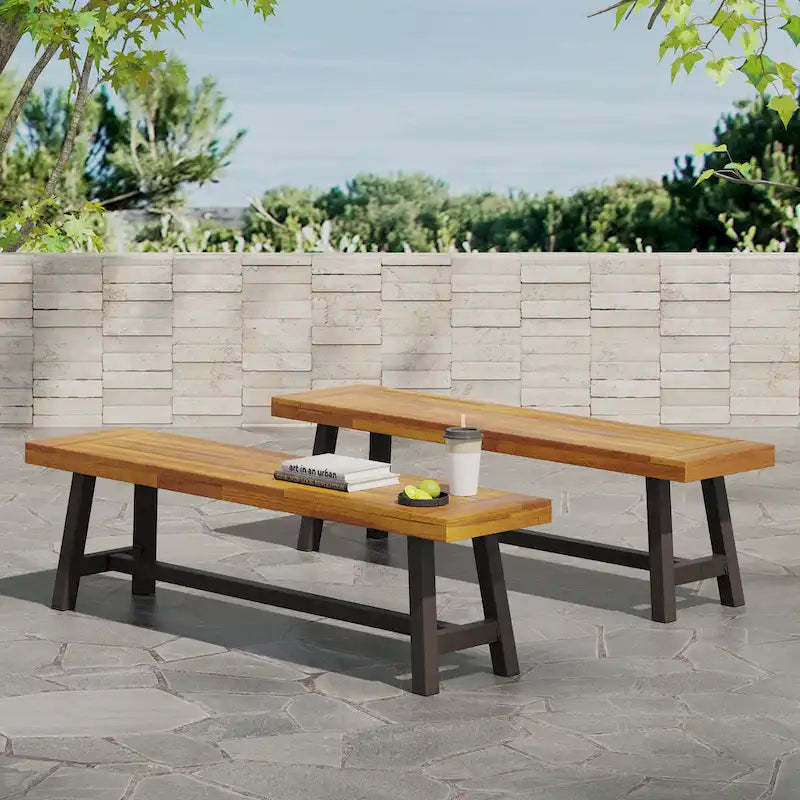 Christopher Knight Home Carlisle Acacia Wood Outdoor Benches