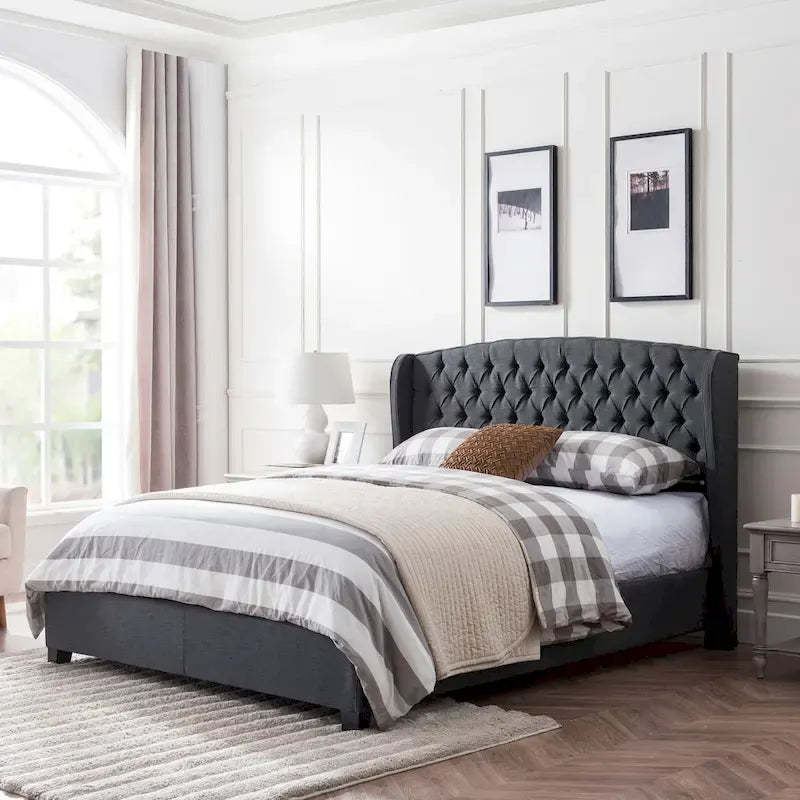 Virago Upholstered Low-profile King Platform Bed by Christopher Knight Home