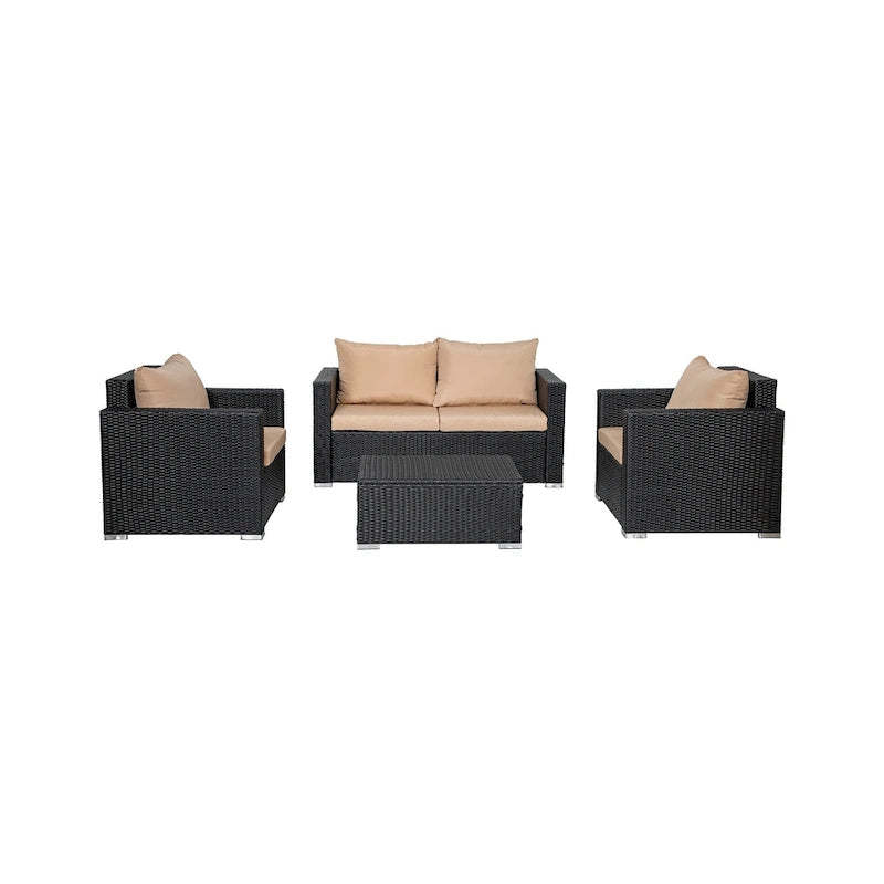Landon 4-piece Wicker Outdoor Patio Furniture Set with Cushions