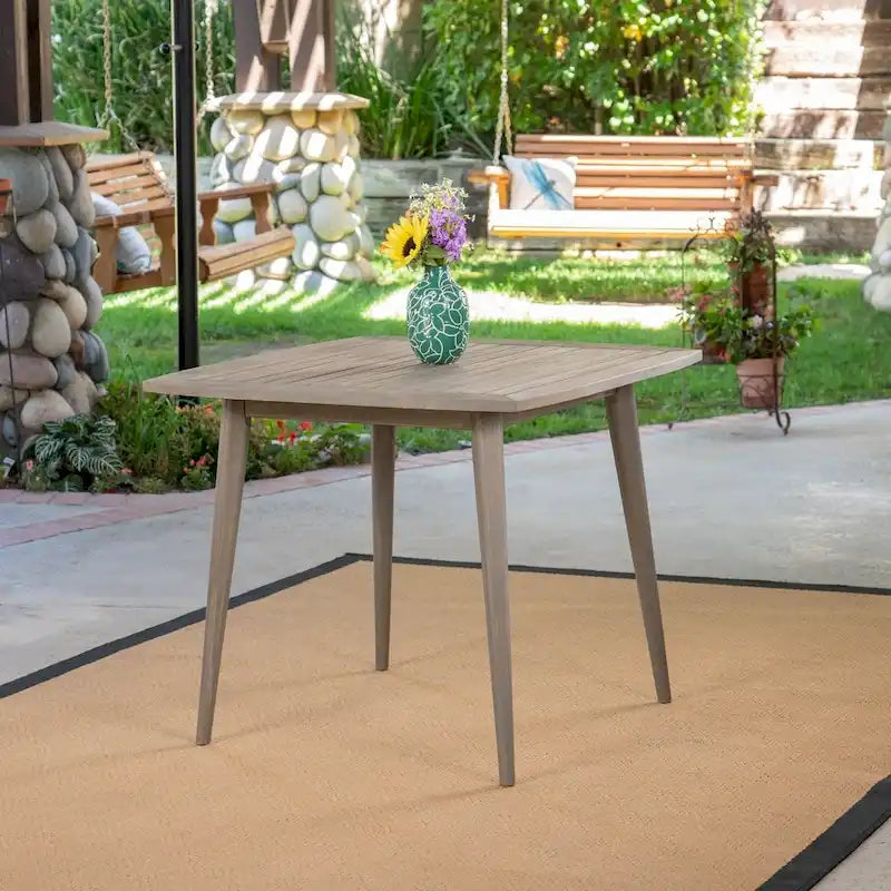 Stamford Outdoor Dining Table with Straight Legs by Christopher Knight Home - 30H x 35.50W x 35.50D