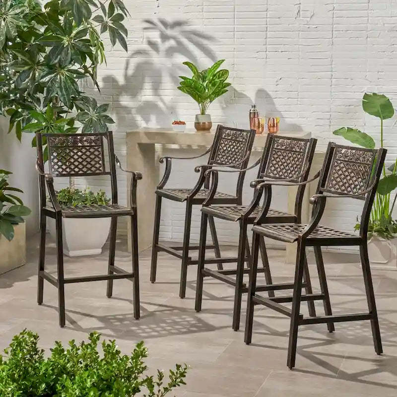Tahoe Outdoor 29 Aluminum Barstool (Set of 4) by Christopher Knight Home