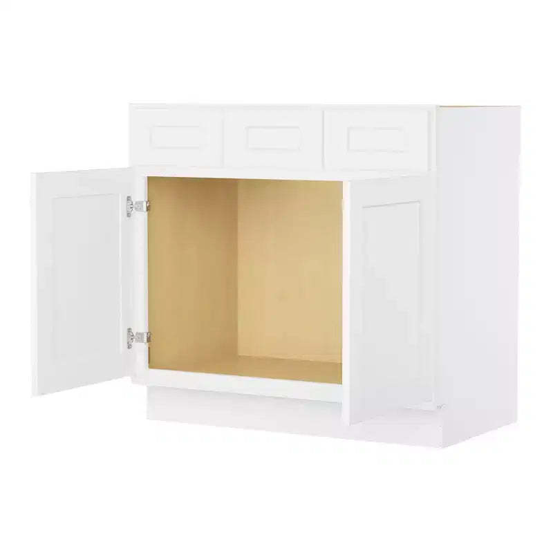 HOMLUX Easy-DIY 2-Drawer Ready to Assemble Bath Vanity Cabinet without Top in Shaker White