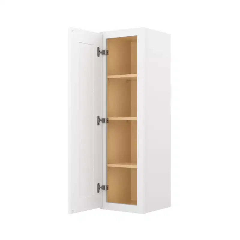 HOMLUX Easy-DIY 12 in D x 42 in H in Shaker White Ready to Assemble Wall Kitchen Cabinet 1 Door-3 Shelves