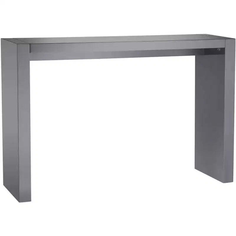 Studio 55D Jessa Modern Minimalist Wood Rectangular Bar Table 60 x 18 Gloss Gray for Spaces Living Room Kitchen Bedroom Bedside Entryway Home Office