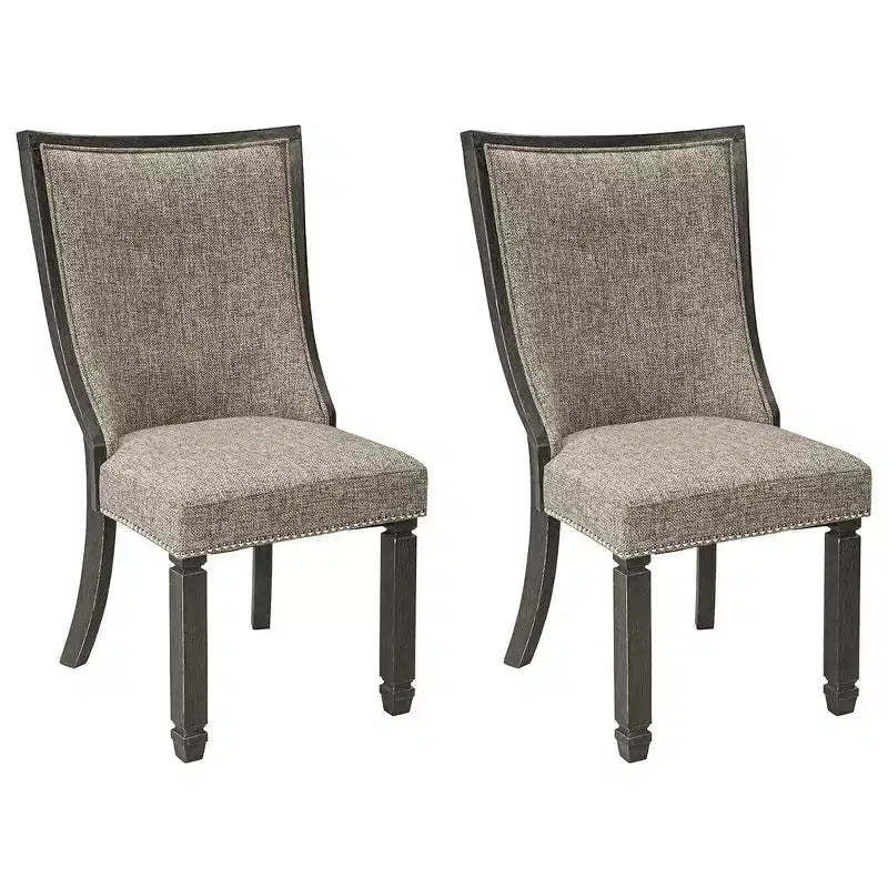 Signature Design by Ashley Tyler Creek Urban Farmhouse Upholstered Dining Chair, Set of 2, Grayish Brown