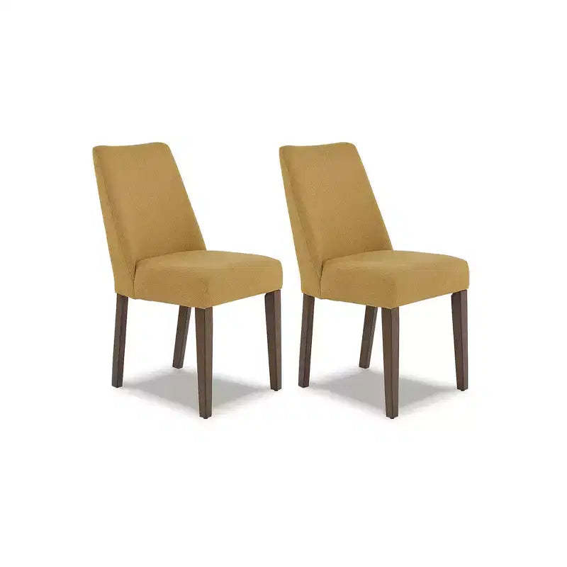 Signature Design by Ashley Lyncott Dining Room Upholstered Side Chair with Foam Cushion, Set of 2, Yellow
