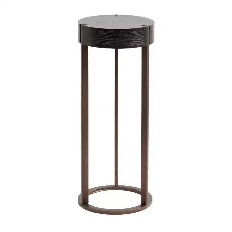 Kate and Laurel Rovin Drink Table Wood and Metal, 9x9x22, Black