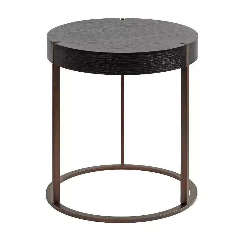 Kate and Laurel Rovin Side Table Wood and Metal, 16x16x18, Black