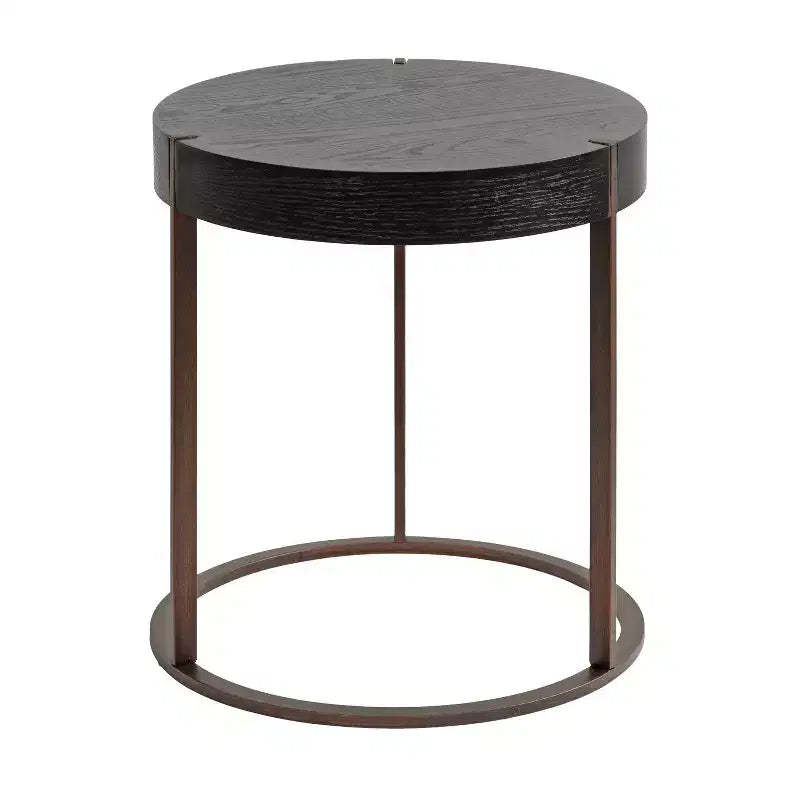 Kate and Laurel Rovin Side Table Wood and Metal, 16x16x18, Black