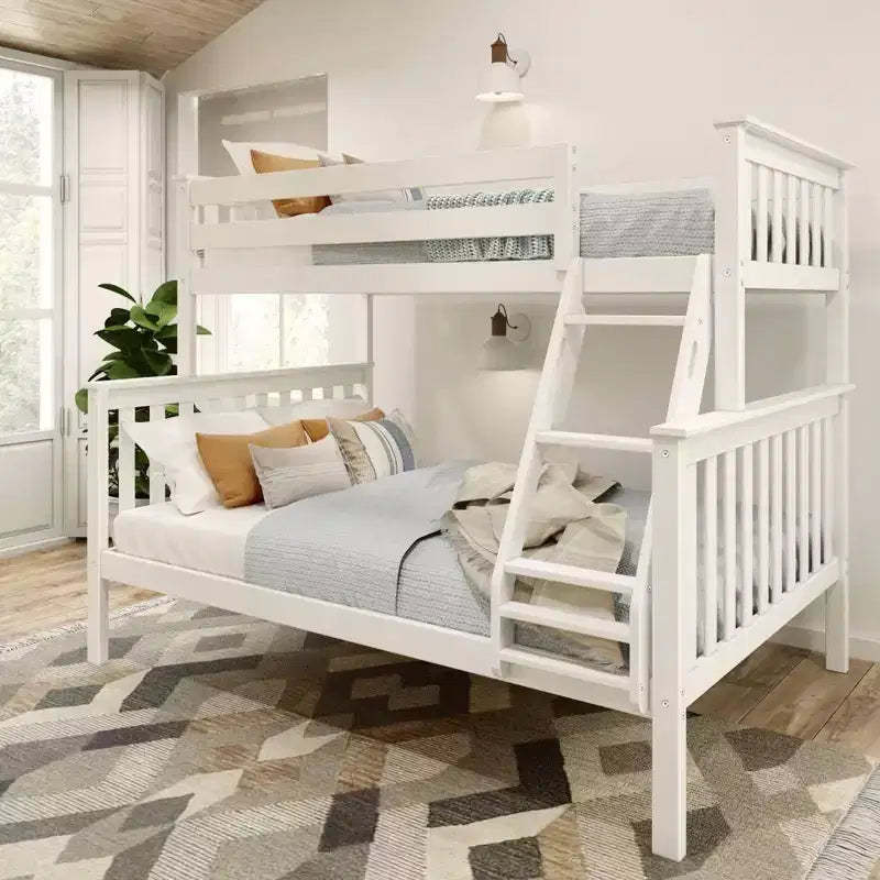 Plank+Beam Solid Wood Twin over Full Bunk Bed, No Box Spring Needed