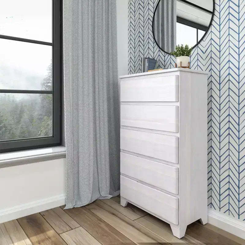 Plank+Beam Solid Wood Farmhouse 5 Drawer Dresser