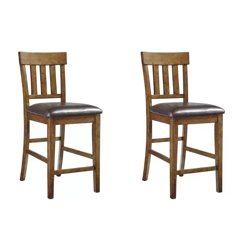 Signature Design by Ashley Ralene Counter Height Upholstered Barstool, Set of 2, Medium Brown