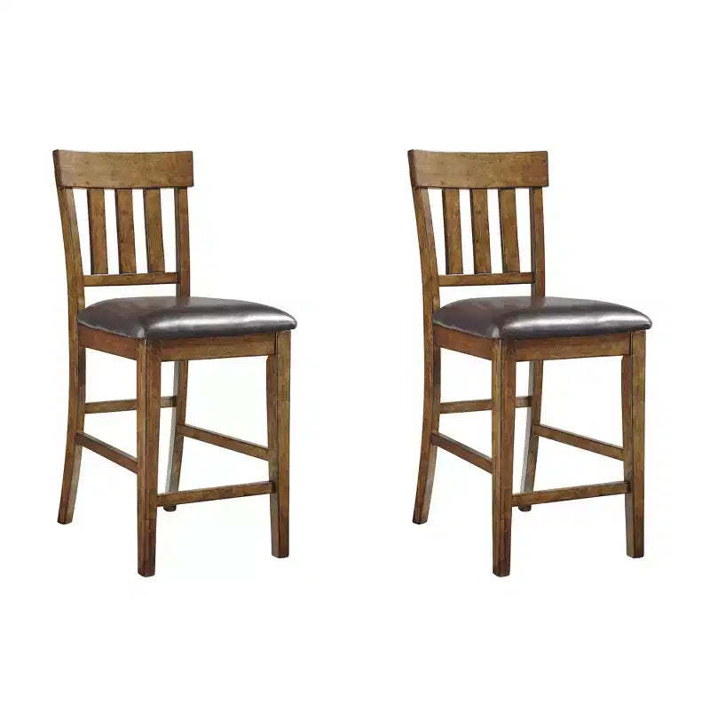 Signature Design by Ashley Ralene Counter Height Upholstered Barstool, Set of 2, Medium Brown