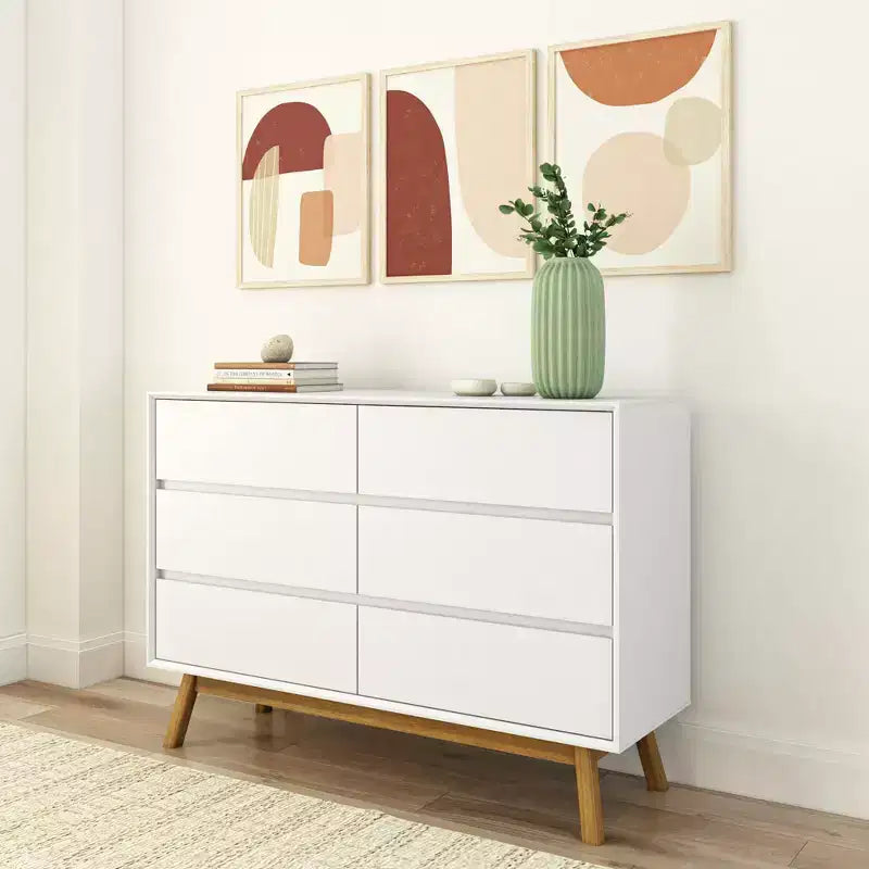 Plank+Beam Solid Wood Mid-Century Modern 6-Drawer Dresser