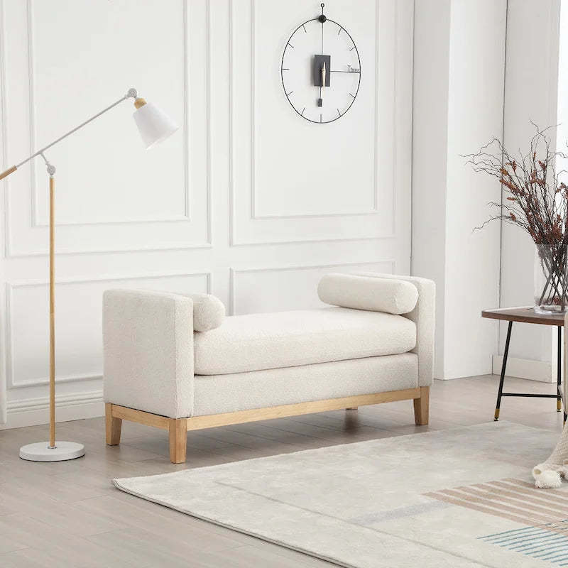 Elegant Upholstered Bench with High Sides