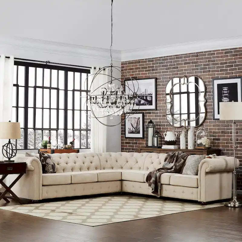 Gdansk 7-Seat L-Shaped Chesterfield Sectional Sofa