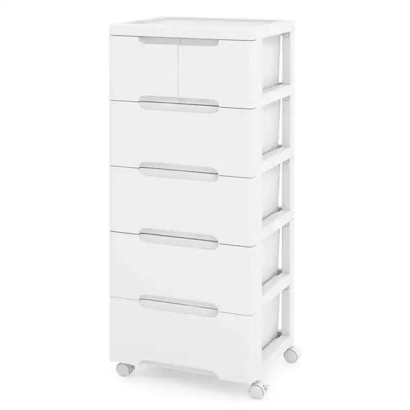 Costway 1/2 PCS 6-Drawer Plastic Rolling Storage Cart with 4 Universal Wheels Dresser Cabinet