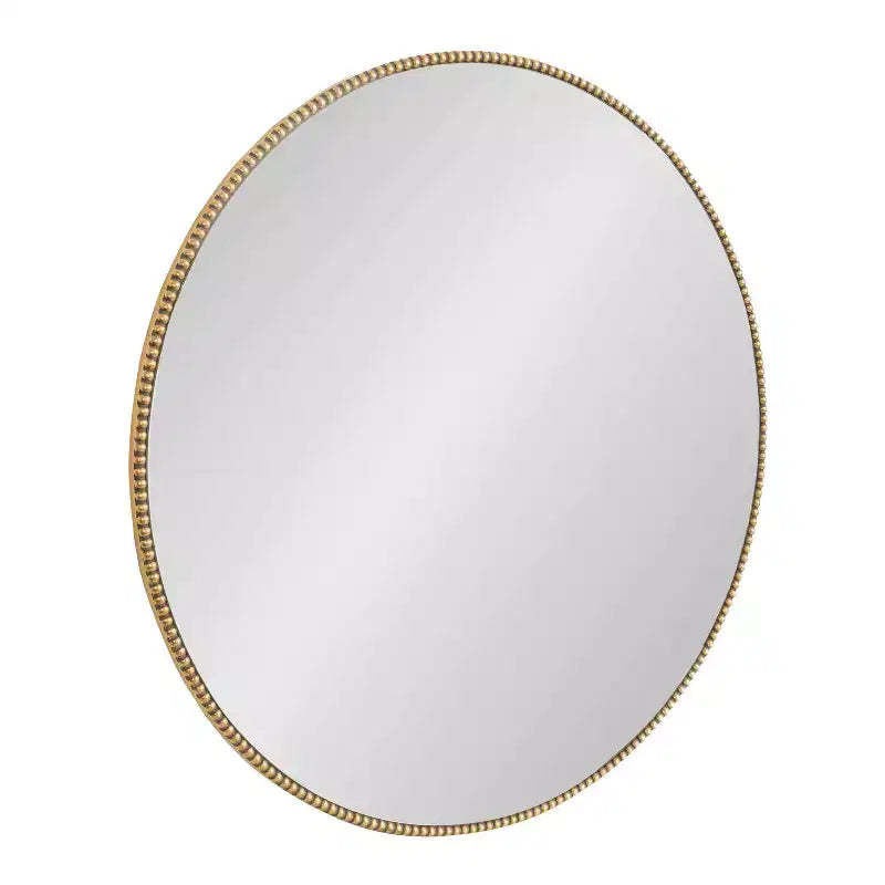 Gwendolyn Round Beaded Accent Wall Mirror Gold - Kate and Laurel