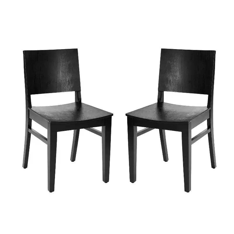 Flash Furniture 2 Pack Naples Commercial Grade Solid Wood Dining Chairs with Curved Backrests
