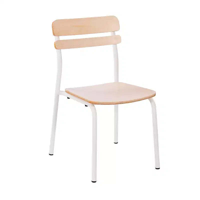 Emma and Oliver Dining Chair with Metal Frame and Solid Wood Seat and Back with Antique Finish