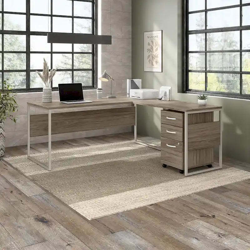 Hybrid 72W L Shaped Table Desk with Drawers by Bush Business Furniture