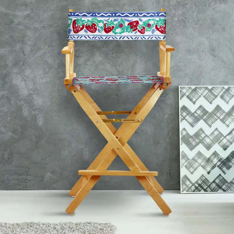 30 Director's Chair Natural Frame-Strawberry Park - 23W x 19D x 45.5H