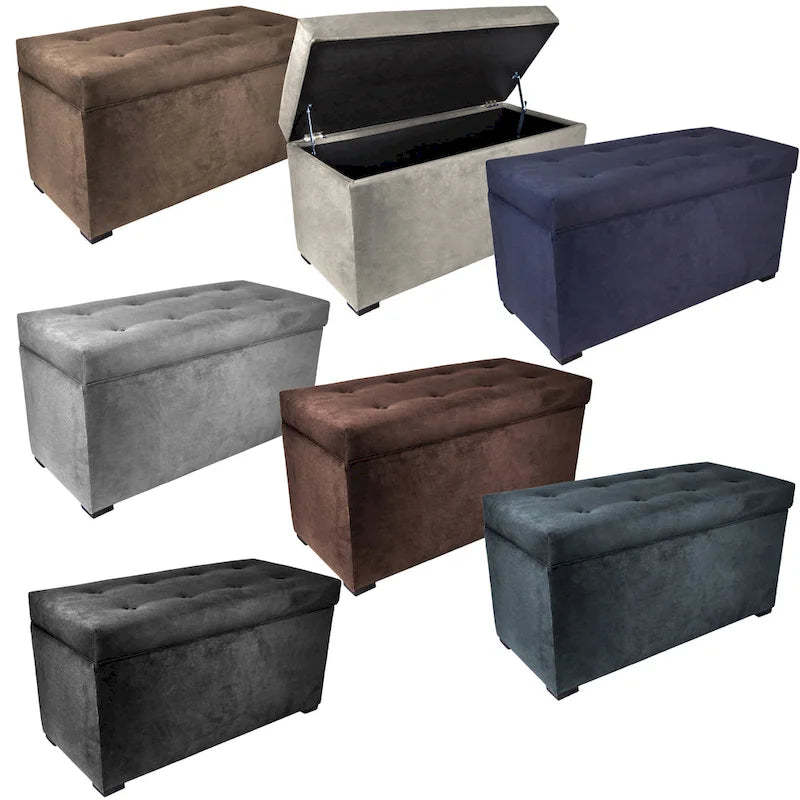 MJL Furniture Angela 8-button Tufted Obsession Storage Trunk Bench