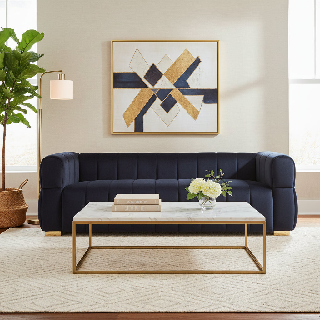 Carlan 89 Velvet Tuxedo Arm Sofa