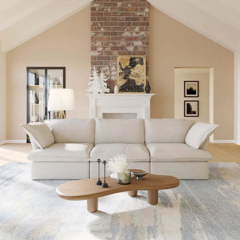 Velvet Sectional Sofa Modern Upholstered Couch Sofa for Living Room