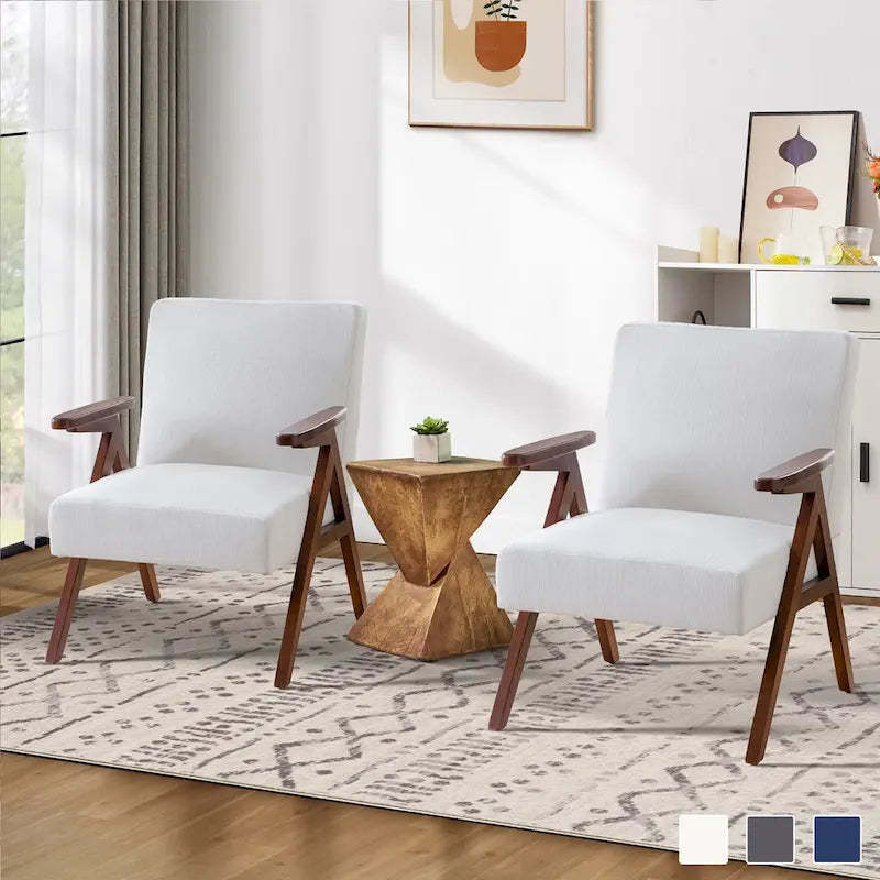 HUIMO Set of 2 Upholstered Accent Chair for Living Room, Bedroom