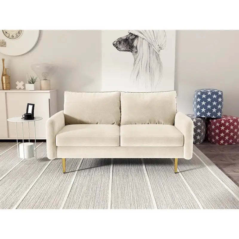 58 Velvet Square Arm Loveseat