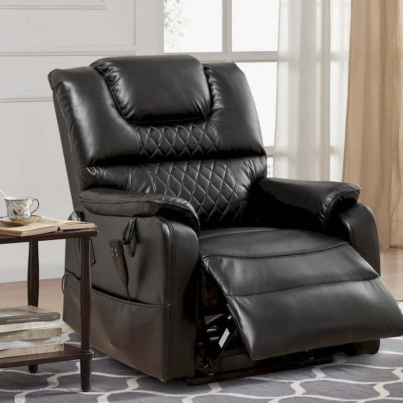 35.5W Dual Electric Power Lift Recliner,Massage&Heat,180 degrees